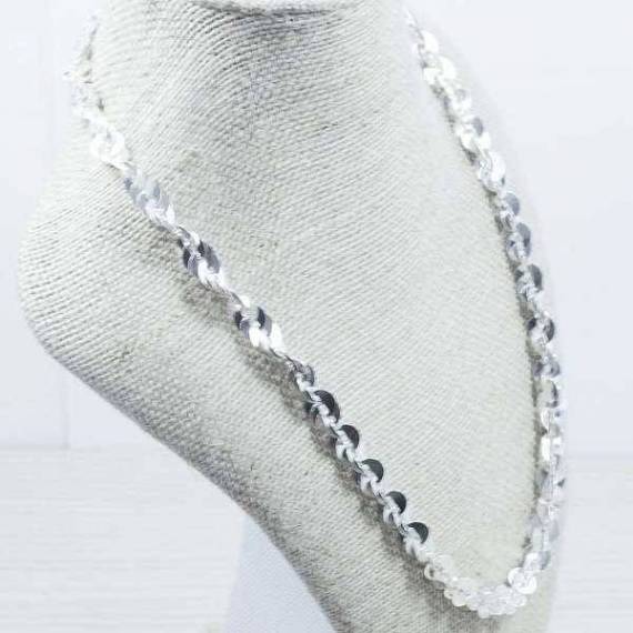 Collar lentejuelas espejadas Plata de Ley 2