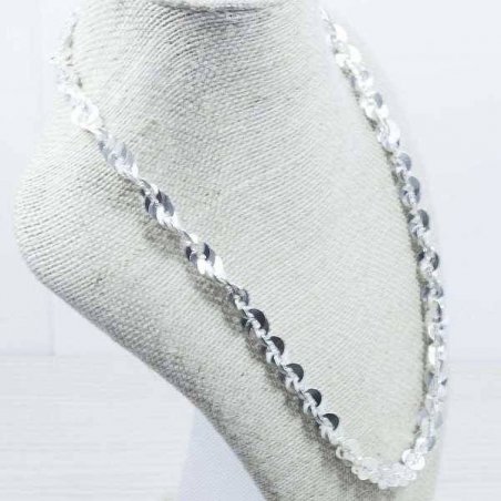 Collar lentejuelas espejadas Plata de Ley