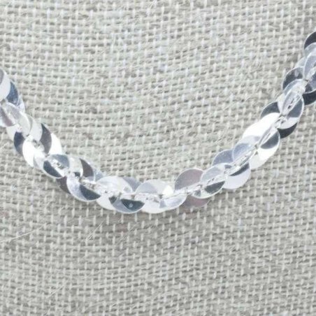 Collar lentejuelas espejadas Plata de Ley
