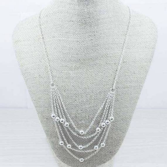 Collar cinco vueltas Plata de Ley