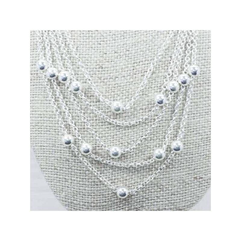 Collar cinco vueltas Plata de Ley