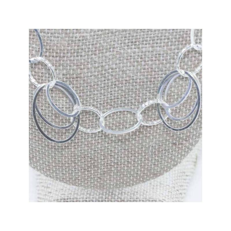 Collar eslabón triple Plata de Ley