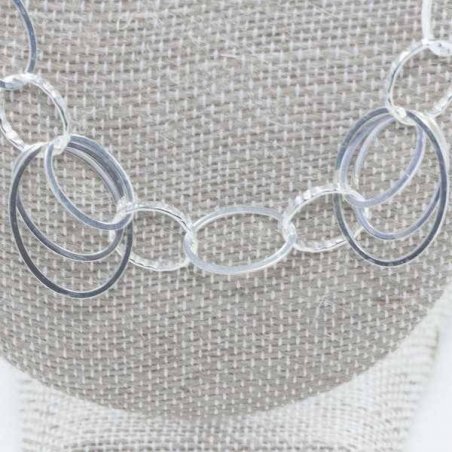 Collar eslabón triple Plata de Ley