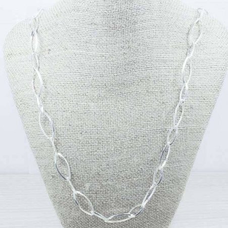 Collar gran eslabón oval Plata de Ley