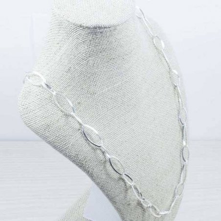 Collar gran eslabón oval Plata de Ley