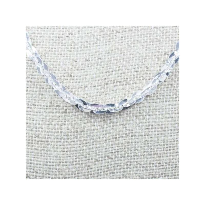 Collar diseño lentejuelas Plata de Ley