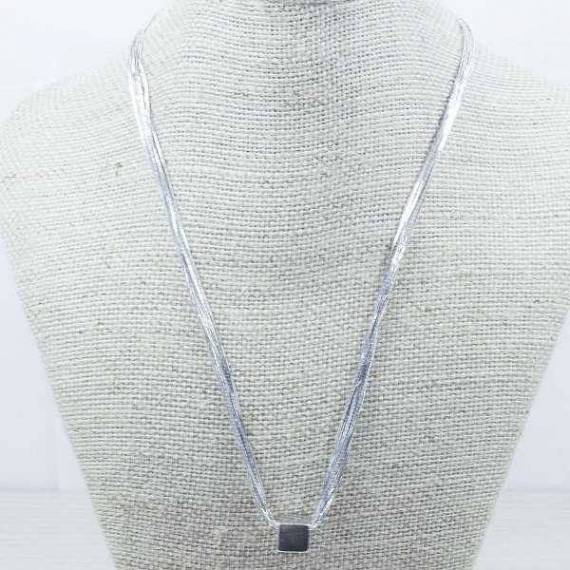 Collar cadena rodio mil vueltas Plata de Ley