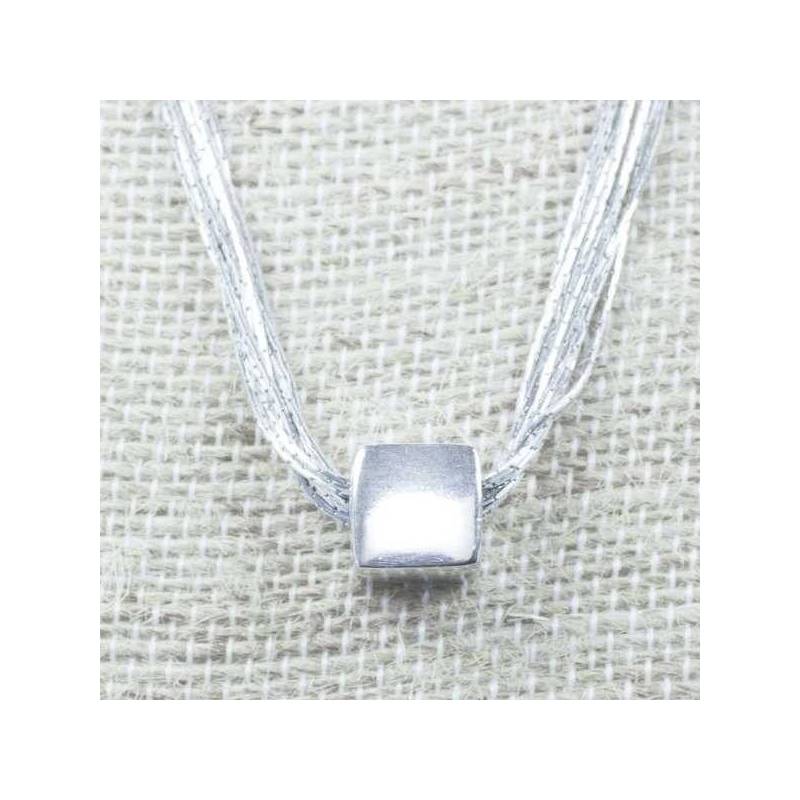 Collar cadena rodio mil vueltas Plata de Ley