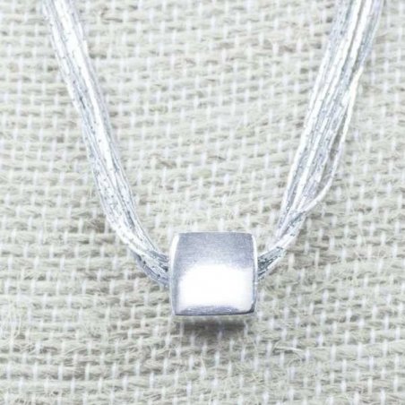 Collar cadena rodio mil vueltas Plata de Ley