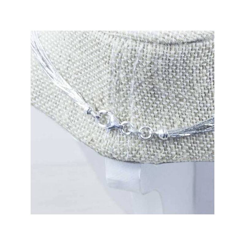 Collar cadena rodio mil vueltas Plata de Ley