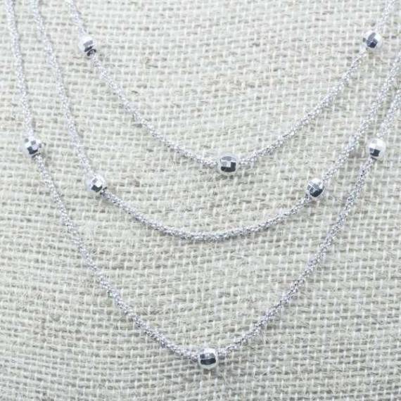 Collar cadena rodio tres vueltas Plata de Ley 2