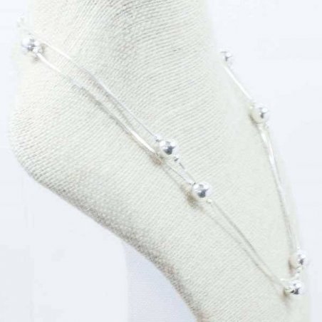 Collar cadena con bolas Plata de Ley