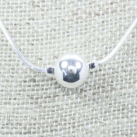 Collar cadena con bolas Plata de Ley