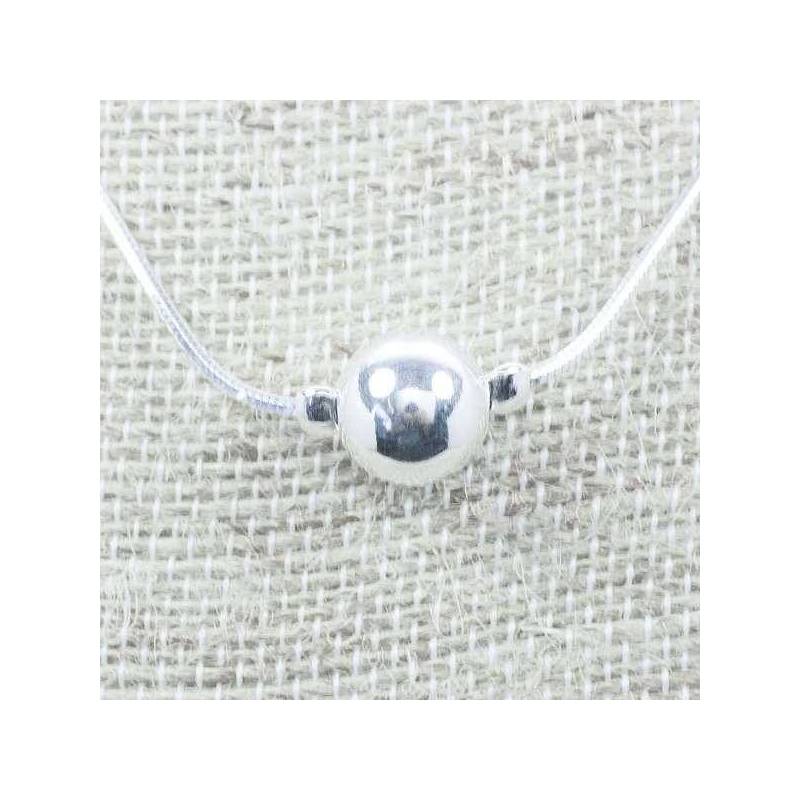 Collar cadena con bolas Plata de Ley