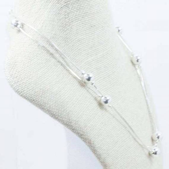 Collar cadena de ratón con bolas Plata de Ley 2